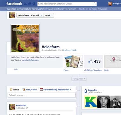 Meine Heidefarm ist auch bei Facebook zu finden